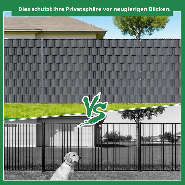 Sichtschutzstreifen Zaun 35 m x 19 cm,Sichtschutz Zaun inkl.20 Clips.Premium TPO Sichtschutzstreifen