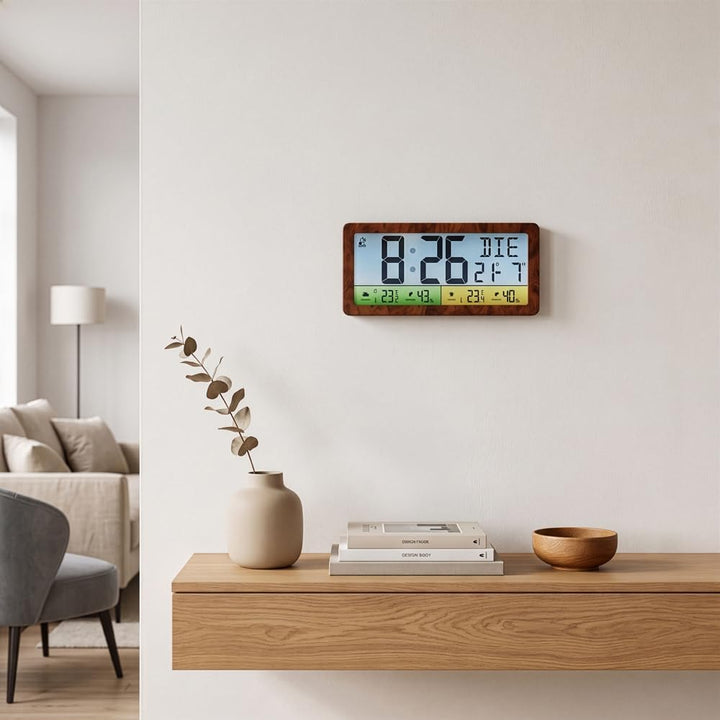 EUROtops Funk-Wetterstation – XXL-Farbdisplay, Aussensensor &amp; DCF-Funkuhr