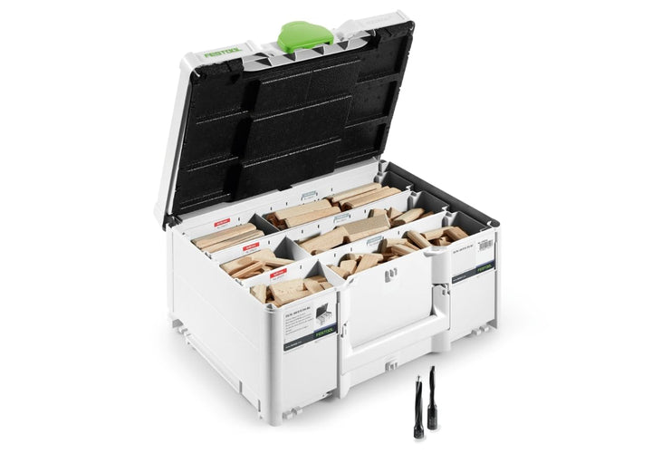 Festool DOMINO XL Dübel Buche DS/XL D8/D10 306 BU (mit DOMINO Dübel Buche D, DOMINO Fräser D), im Sy