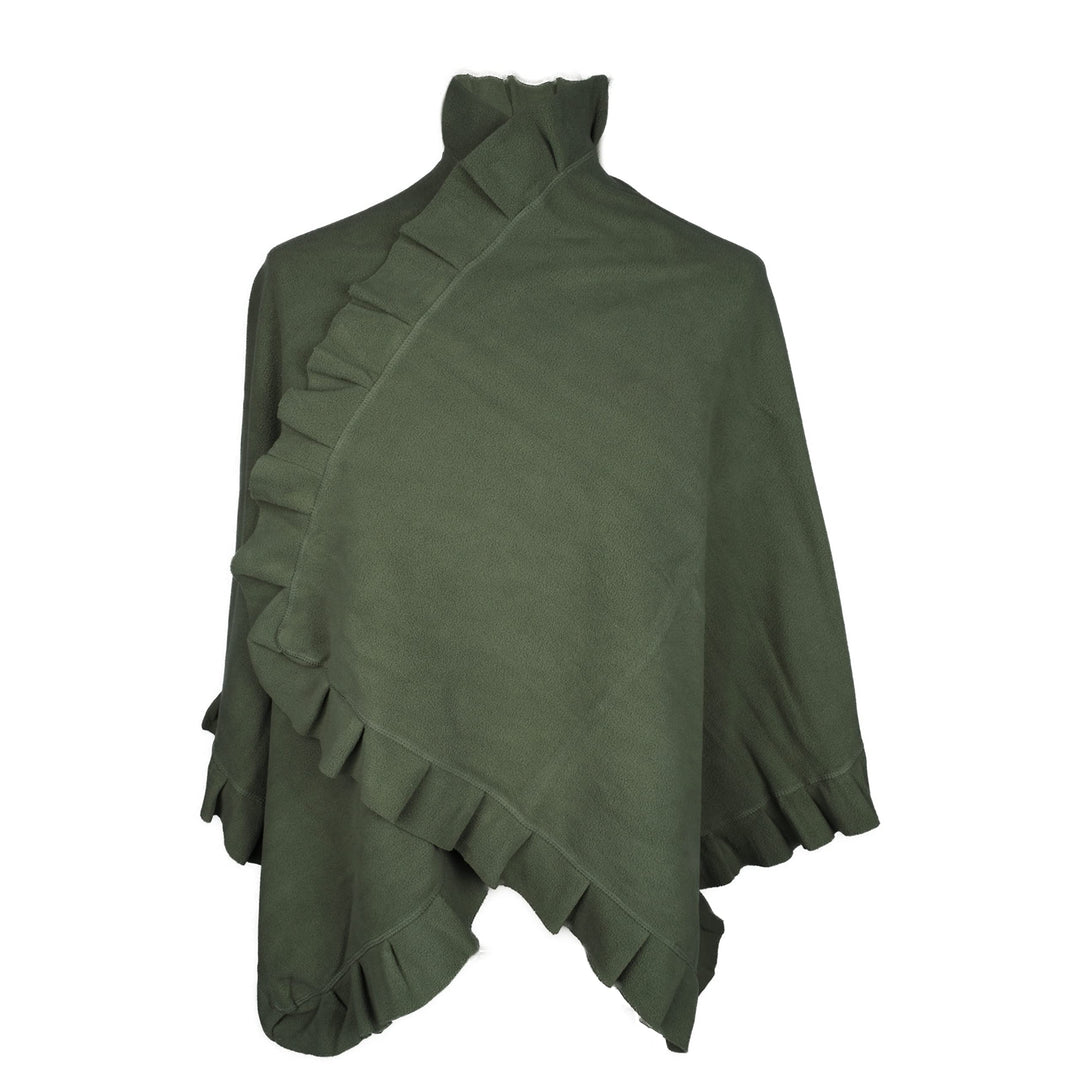 Toutacoo, Poncho Cape aus Fleece - Damen Einheitsgrösse 14-grün, Einheitsgrösse 14-grün