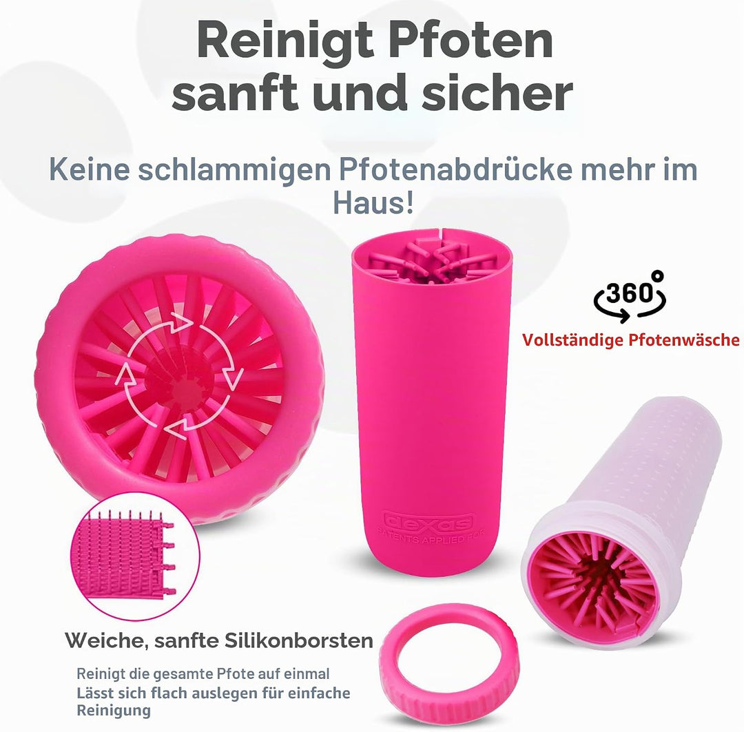 Dexas MudBuster tragbarer Hundepfotenreiniger, Grösse L, pink (PW720233) Pink Large, Pink Large