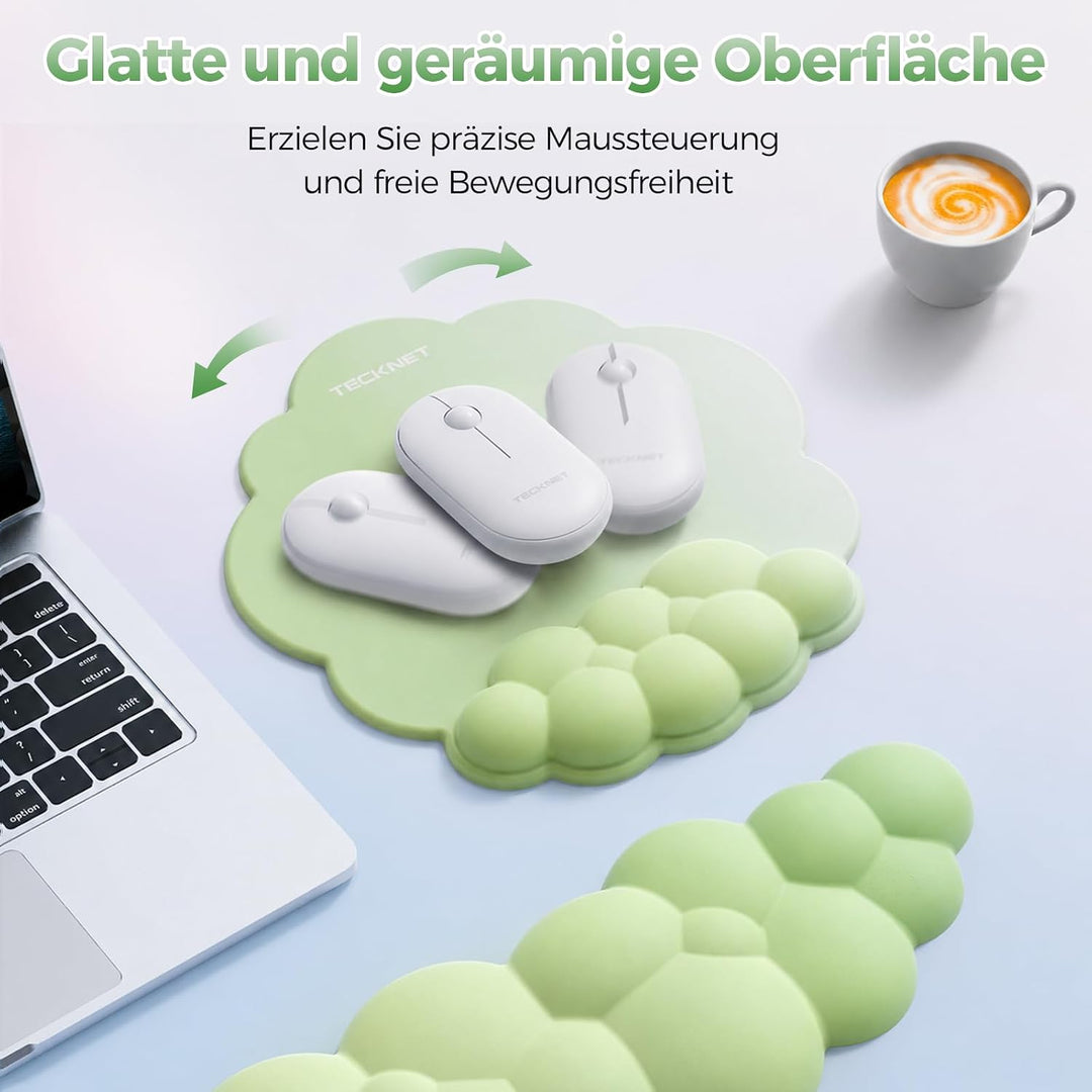 TECKNET Wolke Handballenauflage Tastatur, Mauspad mit Handauflage, Ergonomische Handauflage Tastatur