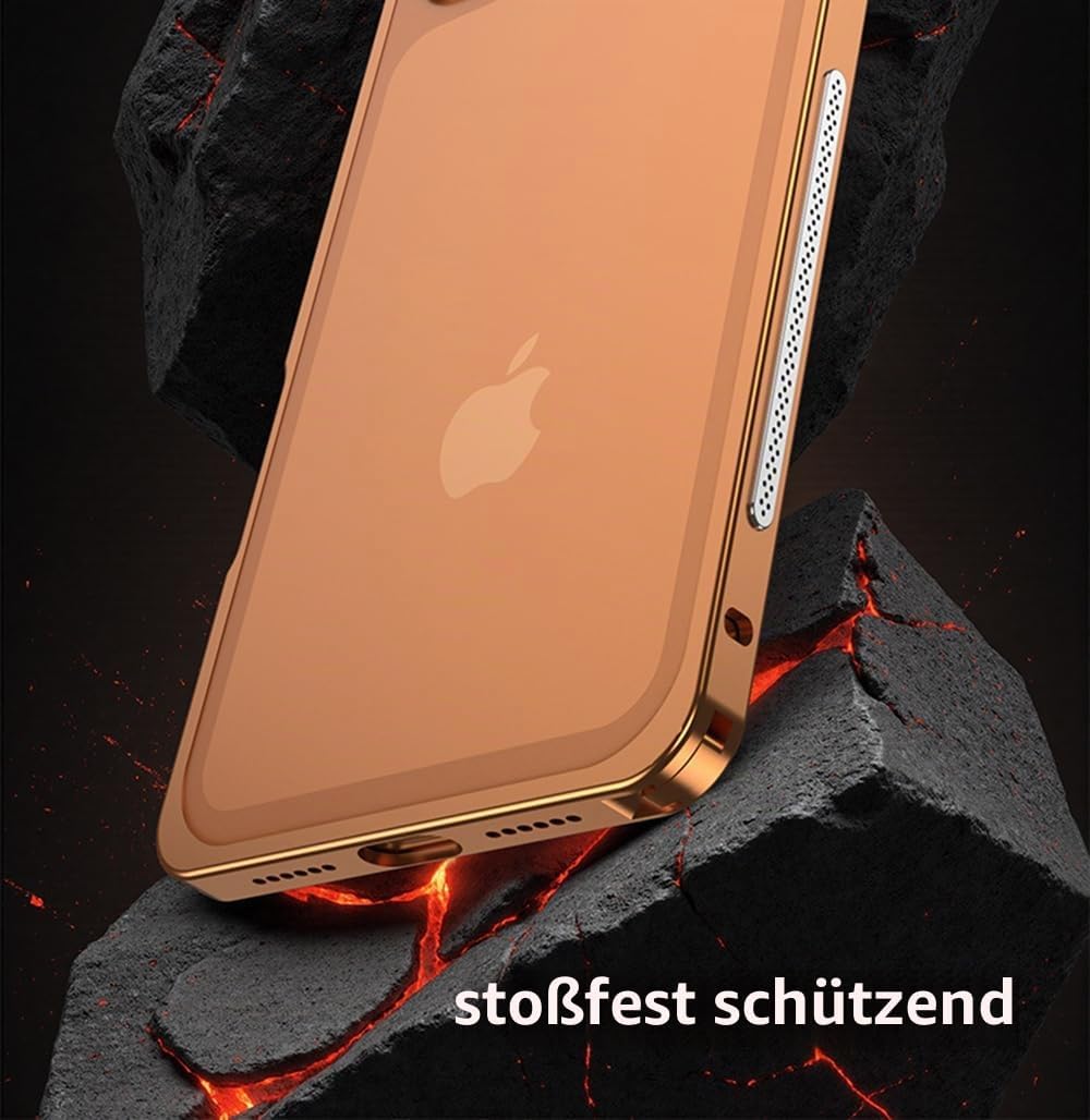 Schutzhülle für iPhone 17 Pro, Rahmen aus Luftfahrt-Aluminiumlegierung, stossfest, rückenfrei, keine