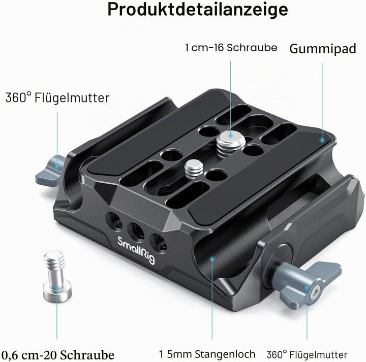 SMALLRIG Universal LWS Baseplate mit Dual 15mm Rod Clamp - 3357