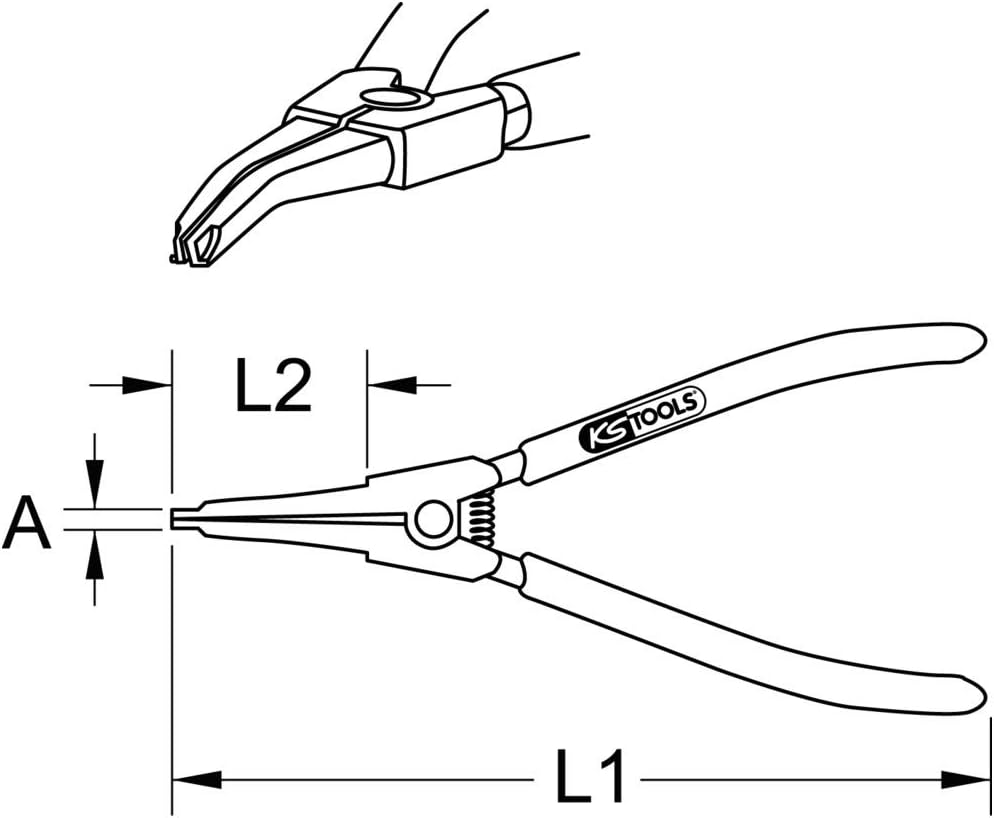 KS Tools 115.0993 Antriebswellen-Sicherungszange, gerade
