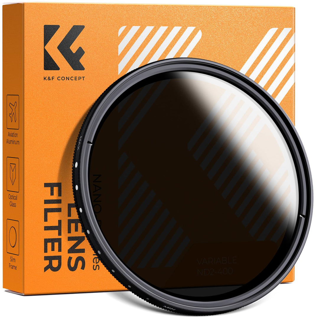 K&amp;F Concept ND-Filter, Variabler ND2-400, ND-Graufilter, verstellbar, ND2, ND4, ND8, ND16, ND32 bis