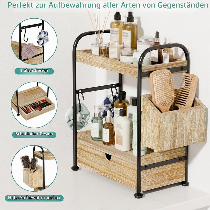 Kottwca Upgrade 2-Ebenen Badezimmer Organizer mit Verstärkte Metallgestelle