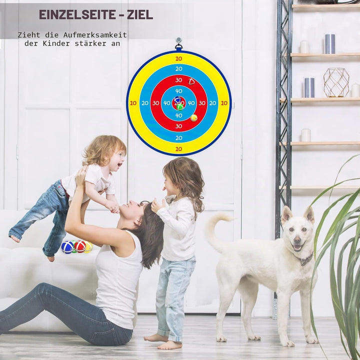 25.5" Dartscheibe Kinder Game Mit 12 klebrigen Bällen, Jungen Mädchen Indoor/Sport Outdoor Fun Party