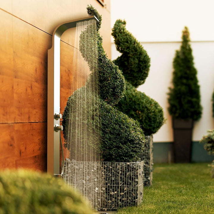 Four &amp; More Designer Gartendusche Aussendusche Pooldusche Regendusche Duschsäule Dusche aus gebürste