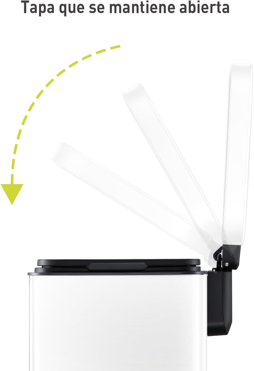 EKO Madison Küchenmülleimer, 30 l, mit Pedal und Soft-Close-Deckel, Weiss, Edelstahl, Anti-Fingerabd