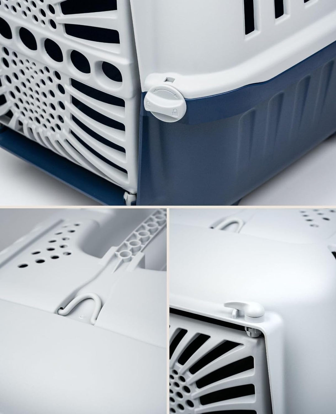 lionto Transportbox für Hunde &amp; Katzen aus recyceltem Kunststoff Tiertransportbox Kleintierbox, 48x3