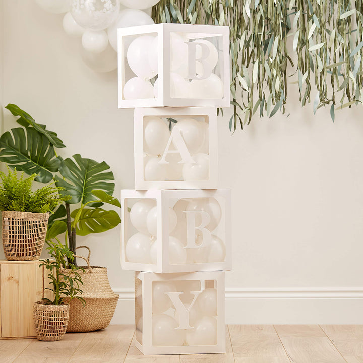 Ginger Ray Botanical Baby Shower Pop-Up-Ballonblöcke mit Buchstaben, Weiss