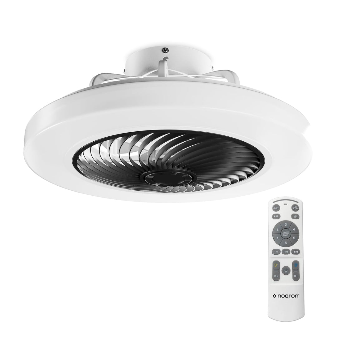 Noaton Deckenventilator mit Beleuchtung 12050B Triton, Schwarz, LED Dimmbar, 3 Farbtemperaturen, Fer