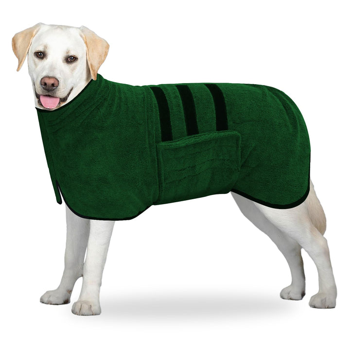 BASVII Hundebademantel aus Mikrofaser, Bademantel Hund Extra SaugfäHig und Schnell Trocknendes mit K