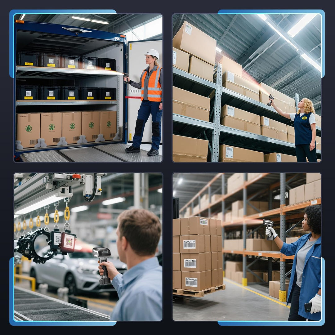 NETUM Ultra-Robuster Industrieller Barcode-Scanner Mit Verlängerter Reichweite Bis 2,4m, Kabelloser