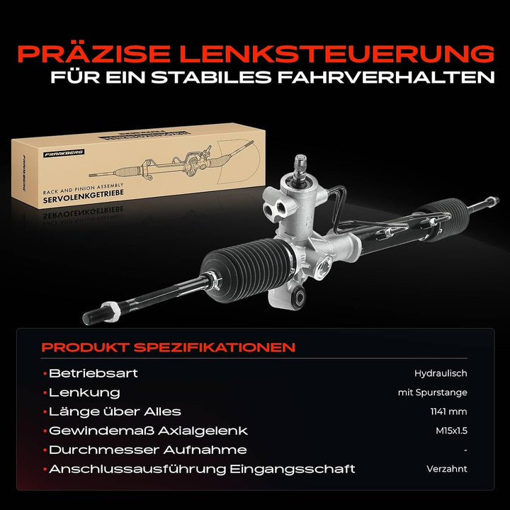 Frankberg Lenkgetriebe Servolenkgetriebe Hydraulisch für Linkslenker Kompatibel mit RAV 4 II A2 1.8L