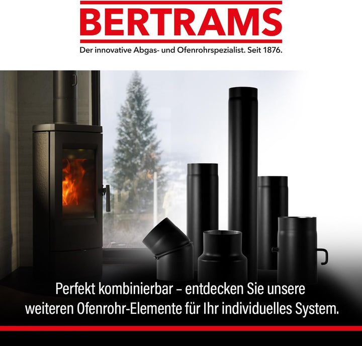 BERTRAMS Reduktion 150W-130E Schwarz | Ofenrohr Reduzierung 150 auf 130