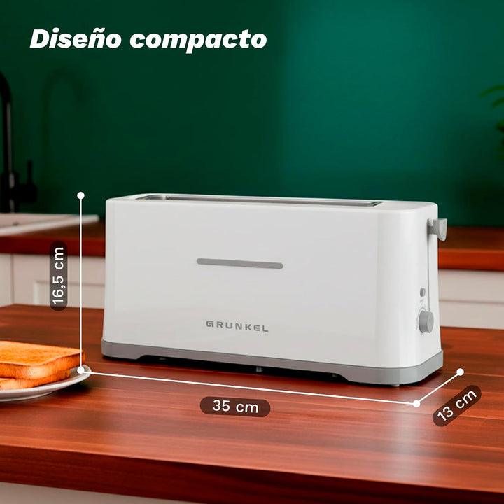 Grunkel - TS40-EASYTOAST - Extra wide slotted toaster for all types of bread - Electronic 7-level to