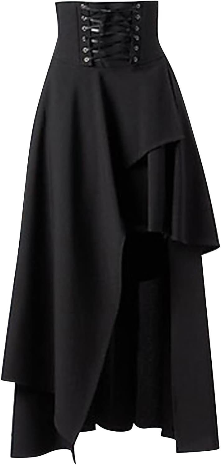 Generisch Schwarz Eng Damen Gothic Kleidung Baumwolle Schwarze Spitzenröcke Weinrot Schwarz S, Schwa