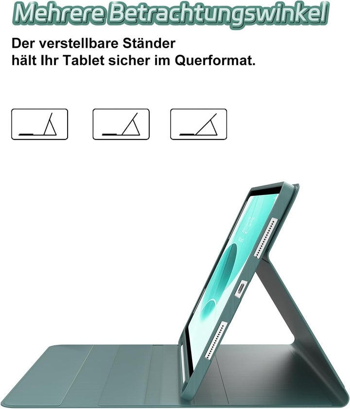 Tastatur Hülle für iPad 10 gen/A16 11 Gen - Soft TPU Rückseite Gehäuse Schutzhülle mit Pencil Halter