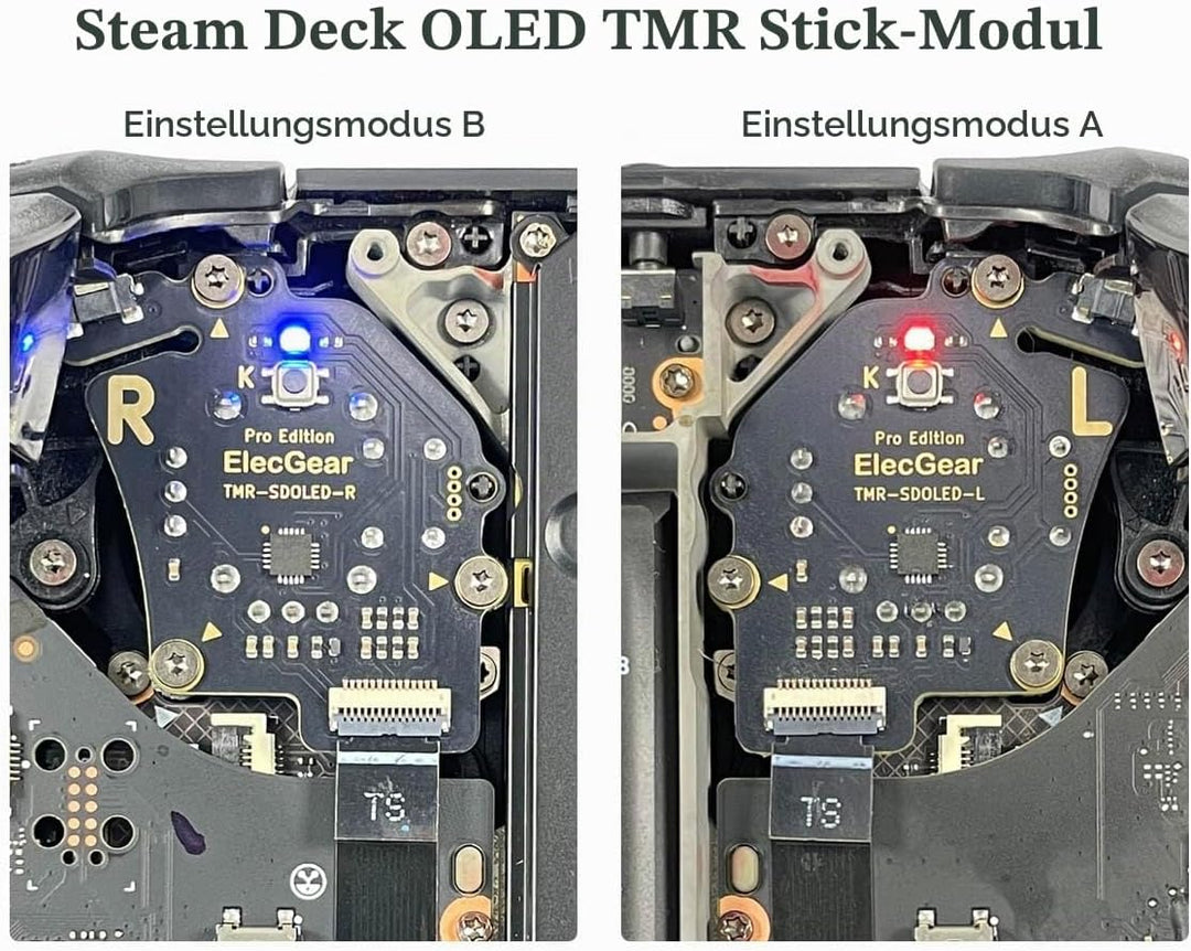 ElecGear TMR Joystick Ersatz für Steam Deck OLED, PCB-Modul mit MCU-Kalibrierung, Linker und Rechter