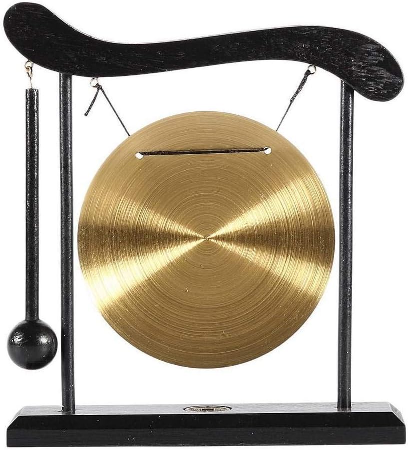 lachineuse - Lachender Buddha-Gong - Tibetischer Buddha-Gong - Zen-Dekoration aus Holz &amp; Kupfer - Ch