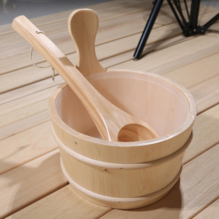 Sauna Eimer Mit Kelle Aus Hochwertigem Finnischen Kiefern-Holz | Saunakübel, Aufgusseimer | Langlebi