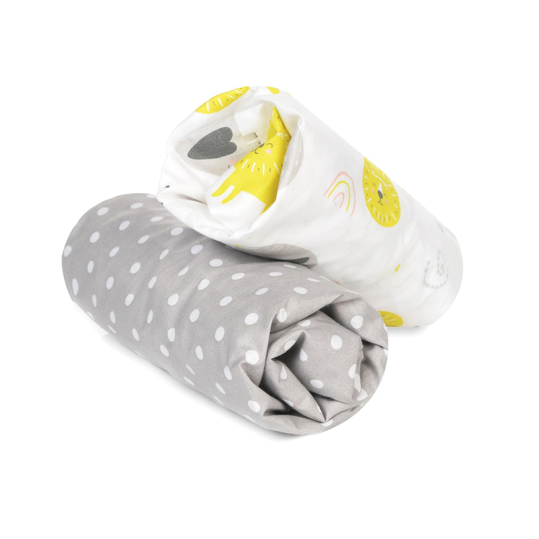FlyIdeas 2 Spannbettlaken für Babybett Kinderbett 140x70 cm 100% Reine und Sanft Baumwolle Zertif |