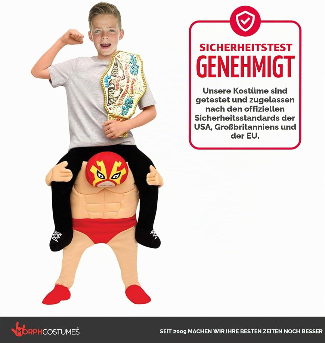 Morph Huckepack Wrestling Kostüm Kinder, Halloween Kostüm Kinder Ringer, Ringer