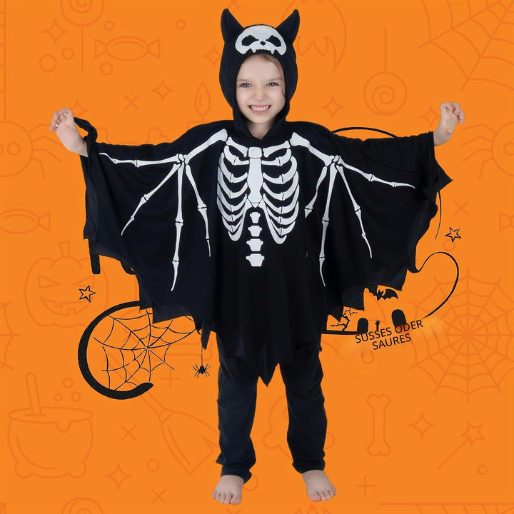 Sincere Party Skelett-Kostüm für Kinder Glow in The Dark Skelett-Halloween-Kostüme für Jungen und Mä