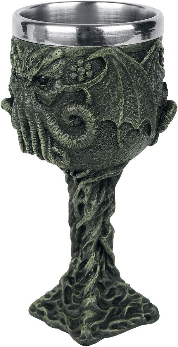 Nemesis Now Cthulhus Durstkelch, 21 cm, Grün, Harz mit Edelstahl-Einsatz