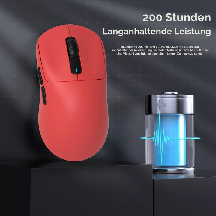 ATTACK SHARK X3 49g Ultraleicht Maus, PixArt PAW3395 Gaming-Sensor, BT/2,4G Kabellose/Kabelgebundene