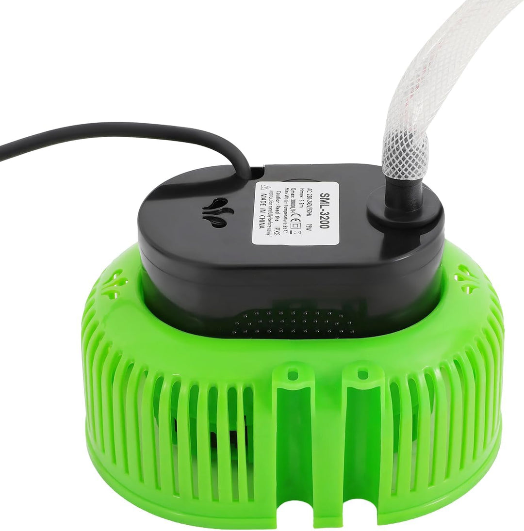 Pool Pumpe, 75W Poolabdeckpumpen, 3000L/H Filterpumpe (Grün) | Tragbar IPX8 Wasserdicht 35°C Maximal