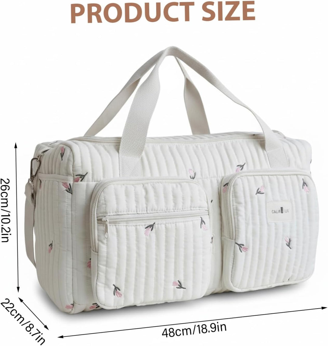 Baby-Wickeltaschen mit Wickelstation, Mama-Baby-Reisetasche – gesteppte Wickeltasche mit grossem Fas