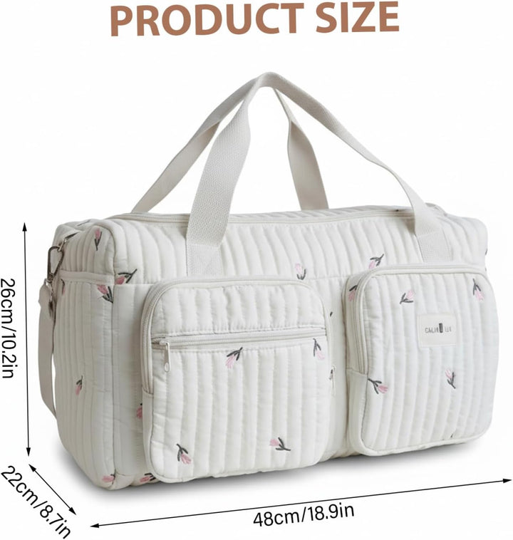 Baby-Wickeltaschen mit Wickelstation, Mama-Baby-Reisetasche – gesteppte Wickeltasche mit grossem Fas