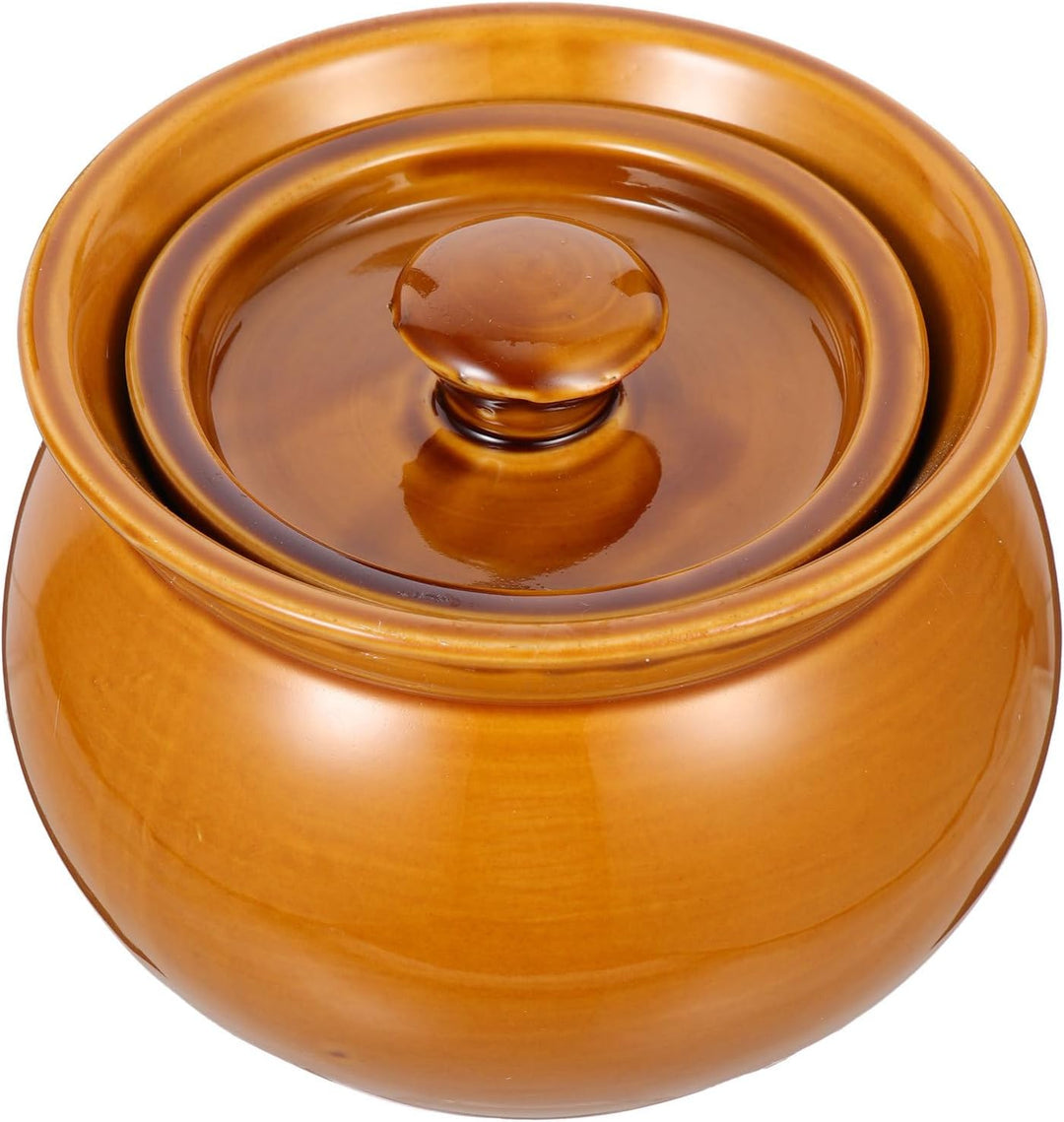 Happyyami Kleiner Keramik Schmortopf Mit Deckel Steinguttopf Chinesischer Schmortopf Porzellan Cocot