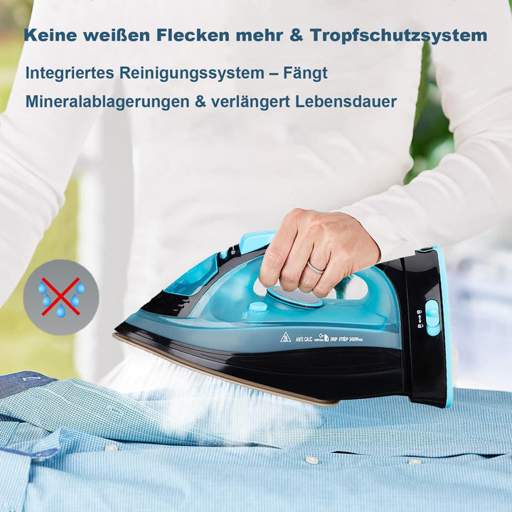 Bügeleisen, Dampfbügeleisen Kabelloses für Kleidung Handbügeleisen Iron Blau, Blau