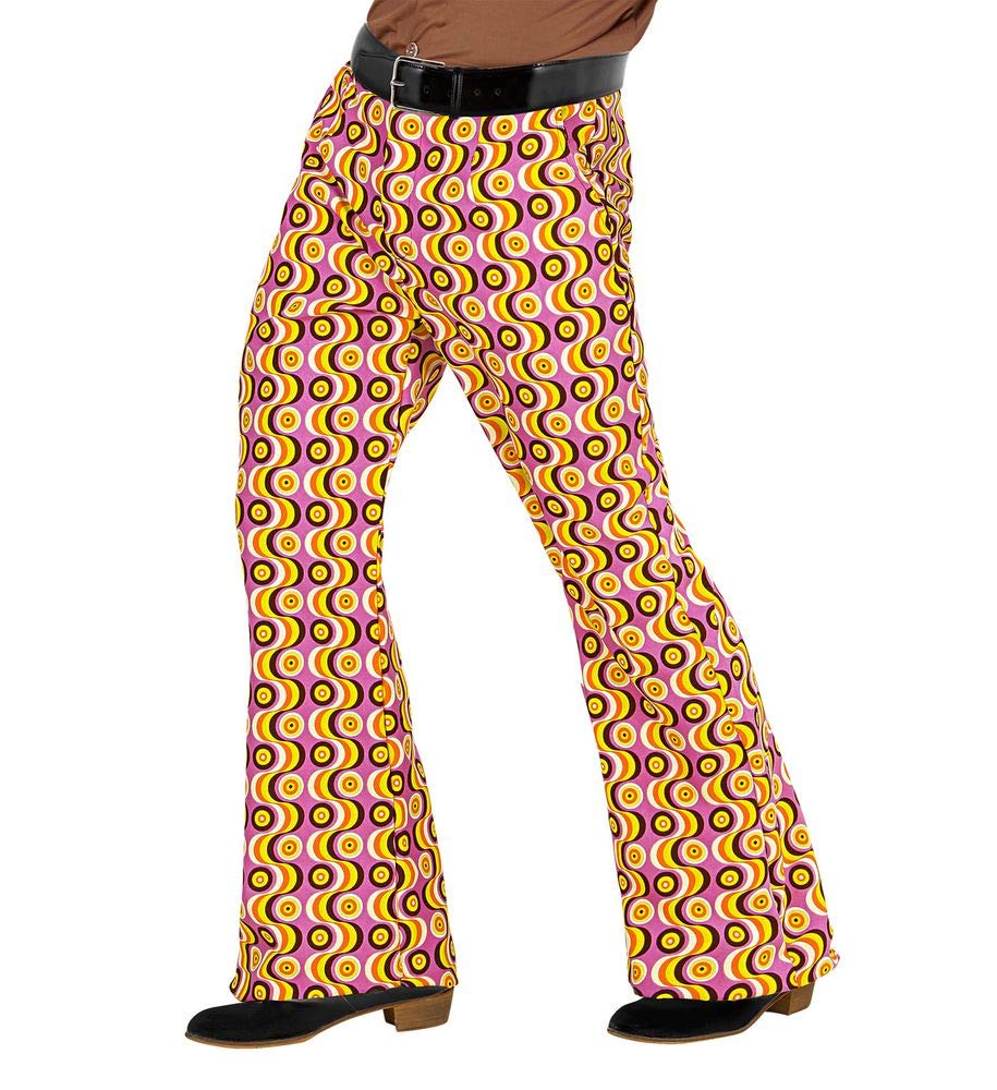 shoperama 70er Jahre Retro Herren Hose mit und ohne Muster Disco Kostüm Siebziger Schlager, Grösse:S