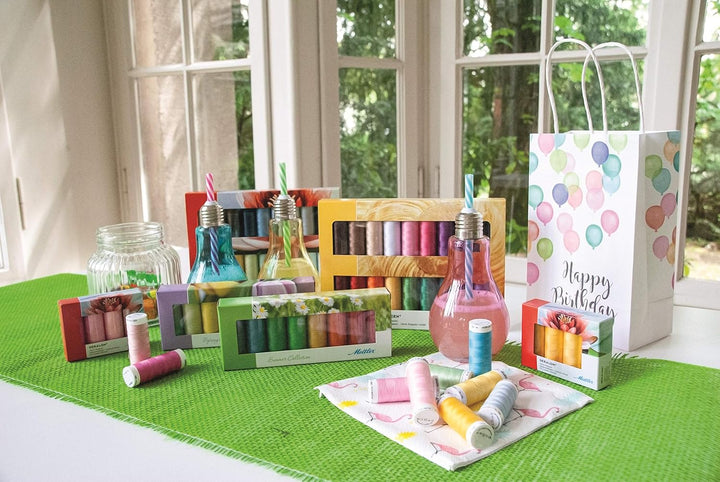 Mettler SERALON Spring-Kit 8er Nähgarnbox: Universalgarn Zum Nähen oder Sticken – 100% Polyester – 8