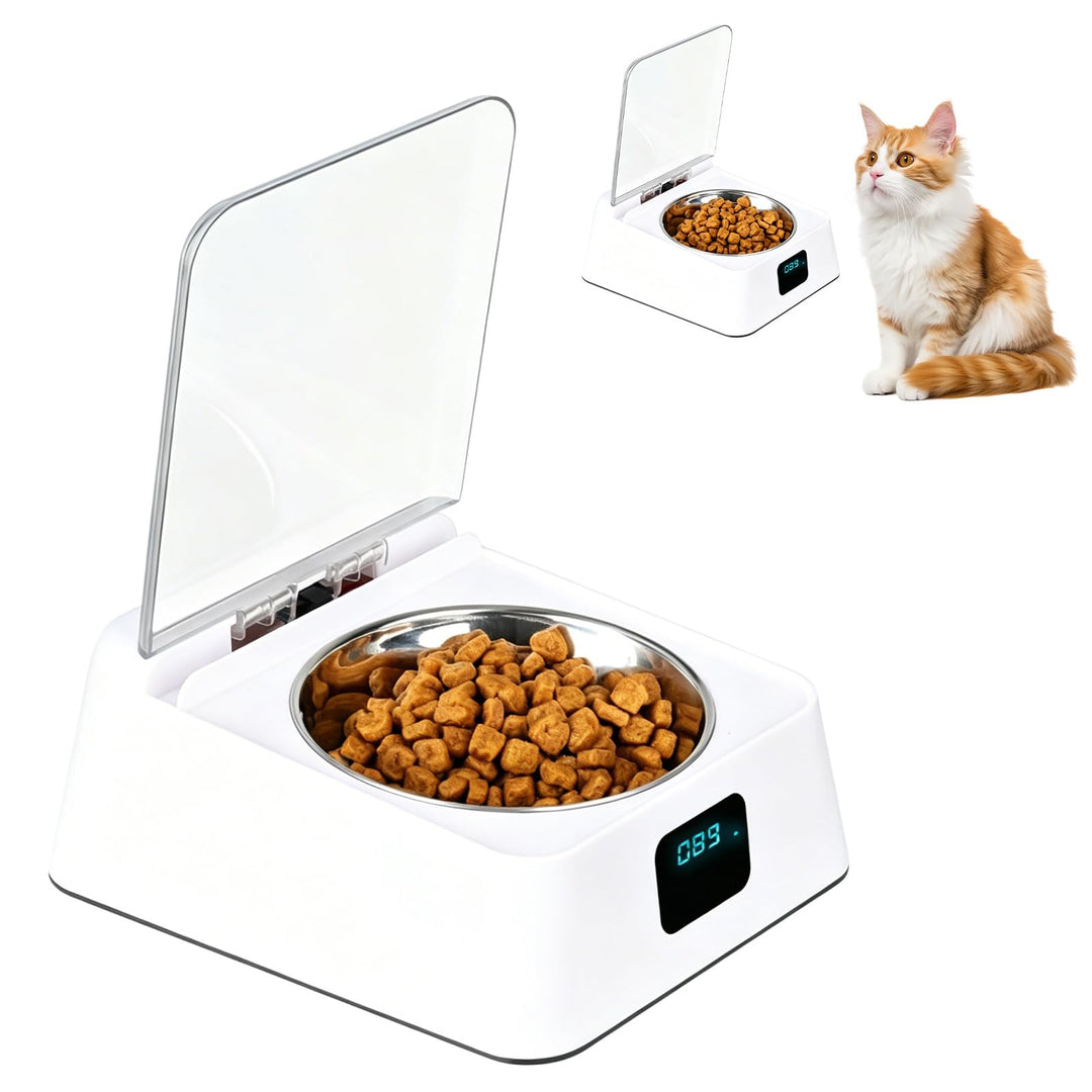 Futterautomat Katze Nassfutter, Automatisch Futternapf mit Bewegungsmelder Deckel, Luftdicht gegen G