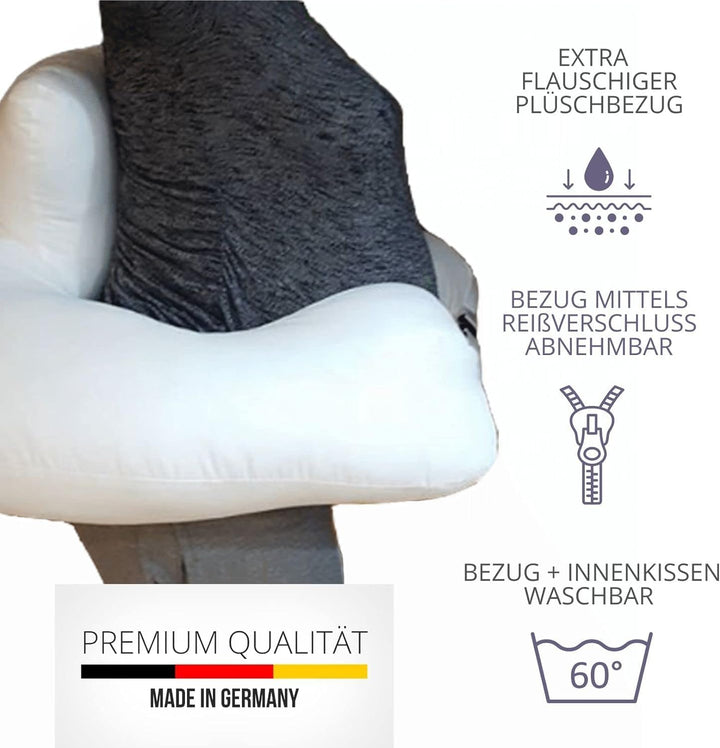 Traumreiter Zwillingskissen Stillkissen XXL Grau für Zwillinge, Stillkissen Zwillinge Zwillingsstill