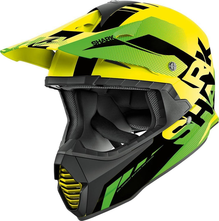 Shark Herren Anger YKG Motocrosshelm Varial Engel gelb und schwarz Grösse M, Jaune Noir M Jaune noir