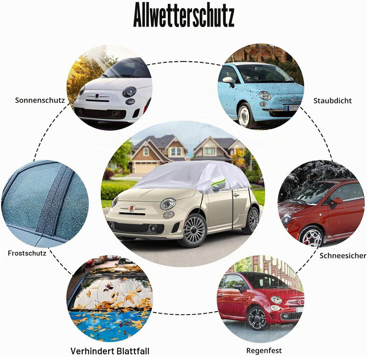 Opaltool Halbgarage für 2017-2023 VW T-ROC, Silberne Massgeschneidertes Autogarage Softtop Halbabdec