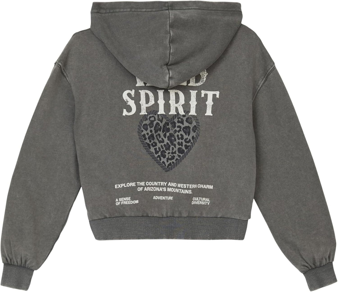 s.Oliver Mädchen 2169187 Sweatshirt mit Kapuze (1er Pack) 146-152 9820_dunkelgrau, 146-152 9820_dunk