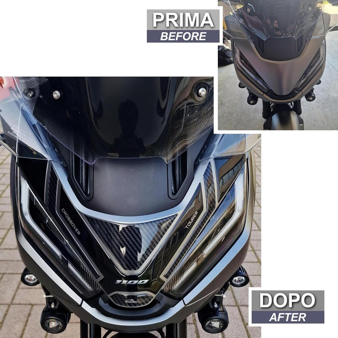 Resin Bike Aufkleber Motorrad Kompatibel Mit Honda NT 1100 2020-2024. Schutz Windschild vor Stössen