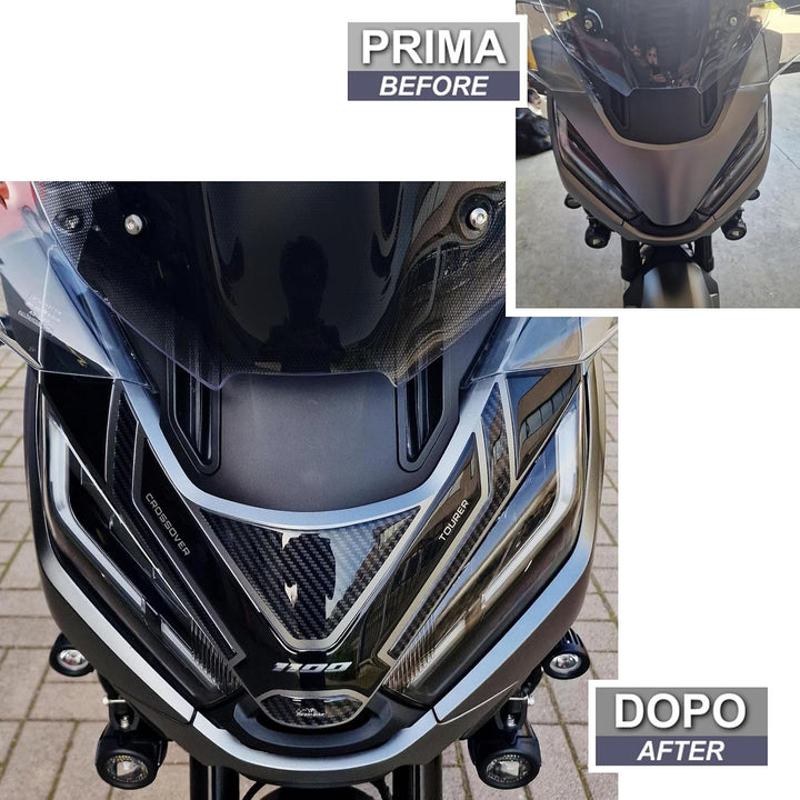 Resin Bike Aufkleber Motorrad Kompatibel Mit Honda NT 1100 2020-2024. Schutz Windschild vor Stössen