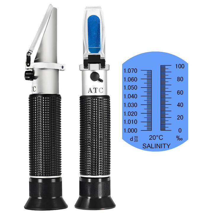 Meerwasser Salzgehalt Refraktometer,V·RESOURCING Handheld Messgerät Salinometer Refraktometer 0-10%