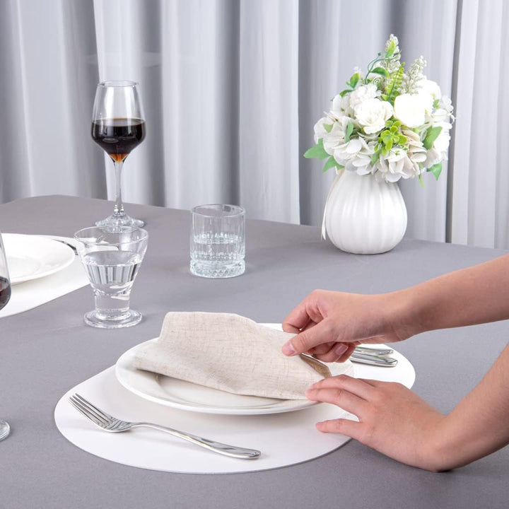 Restaurantware Vinyl-Tischset, oval, Weiss, geprägt, 40,6 x 30,5 cm, 6 Stück Weiss Oval, Weiss Oval