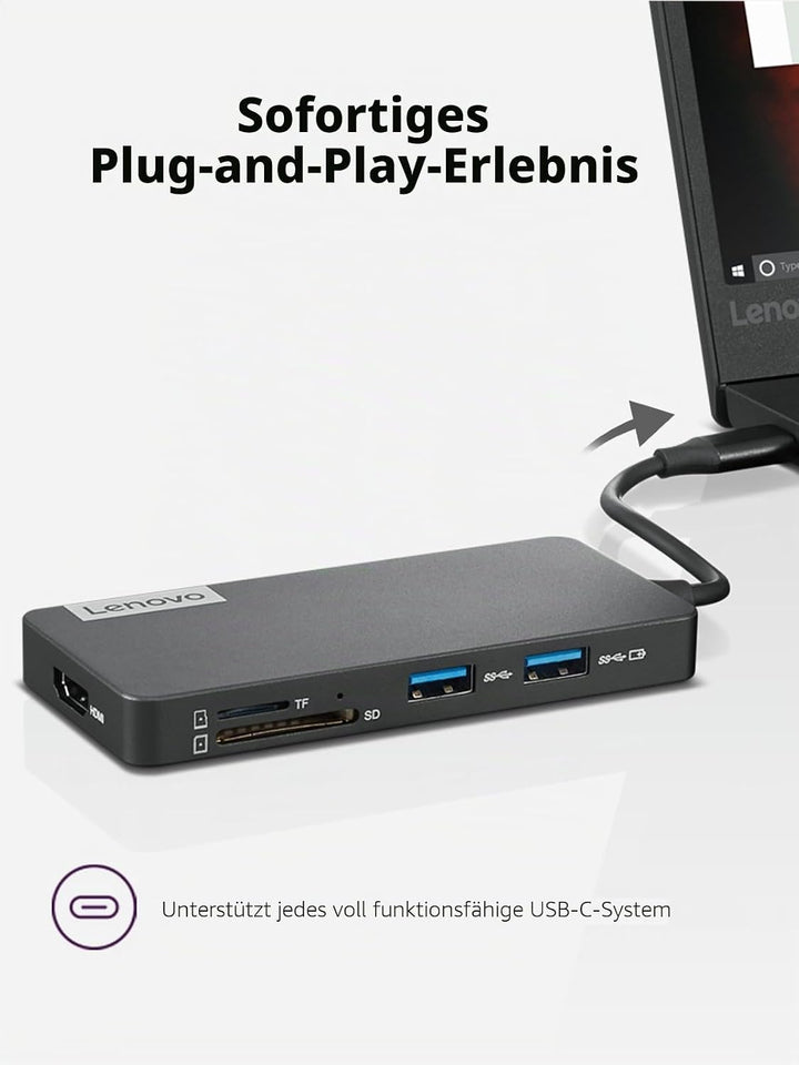 Lenovo USB-C 7-in-1 Hub Eisengrau, Eisengrau