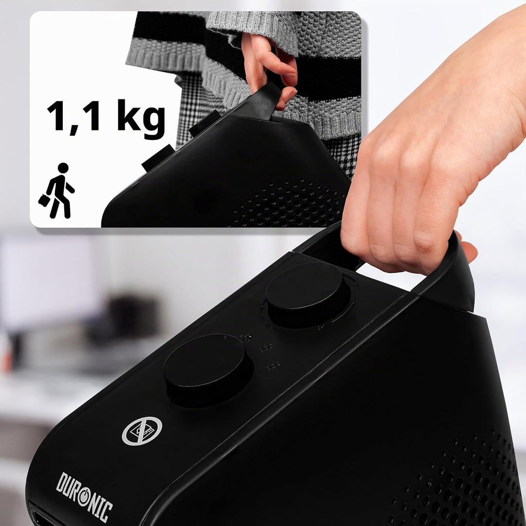 Duronic HV21 Elektroheizkörper 2000W Heizung, Energiesparende Heizung mit Thermostat, Überhitzungssc